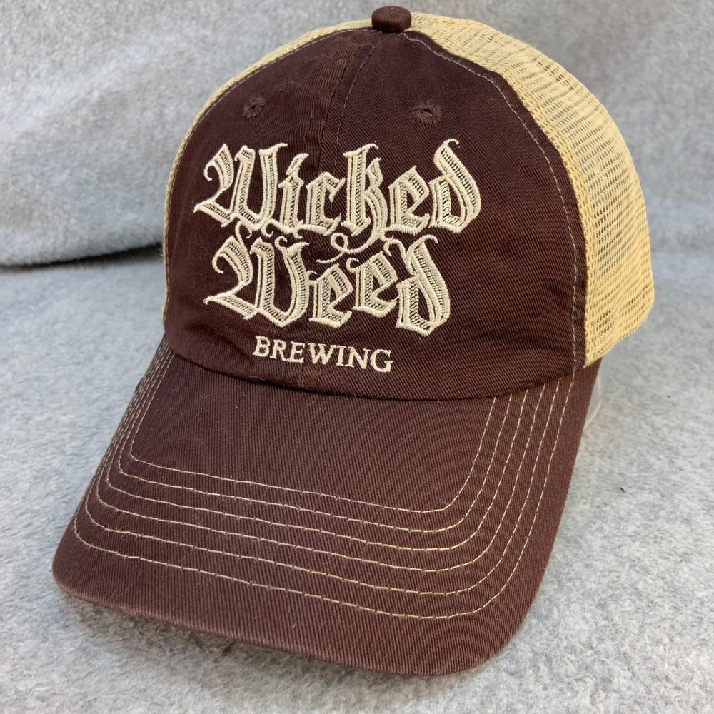 Wicked Weed Brewing Mens Brown Wicked Weed Hat Trucker Mesh Adjustable OSFM